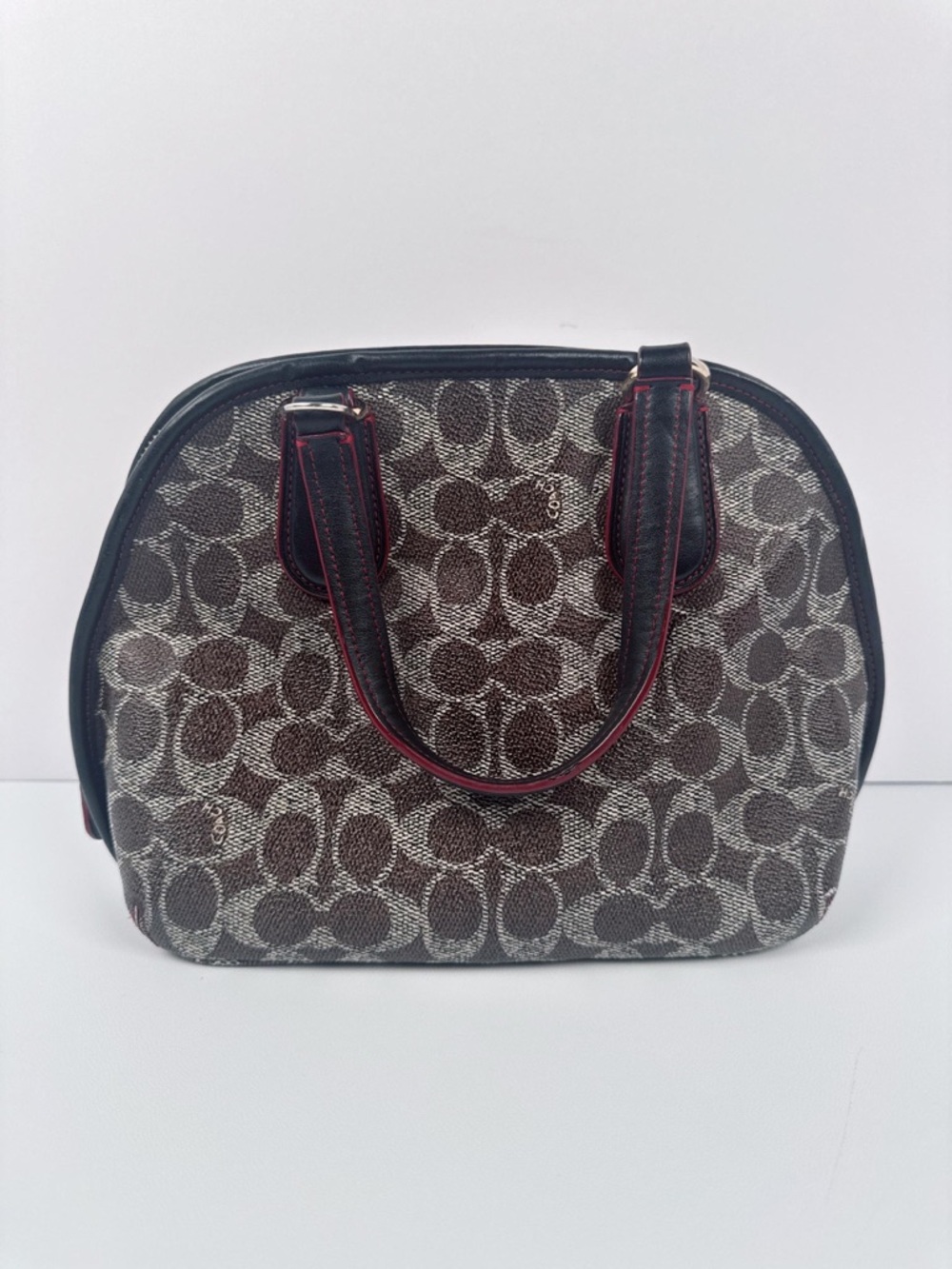 Coach Prince Street Turn lock Dome Crossbody Satchel Style Black/Brown/Red - Picture 3 of 16